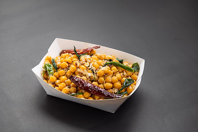 Sundal in a Boat (Traditional chickpea salad)